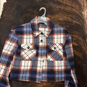 Bagatelle Blue and Brown Plaid Jacket